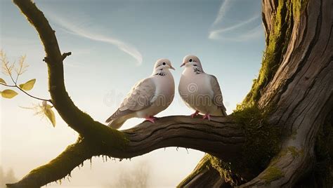 Toradh íomhá ar Old Oak Tree with 2 Doves