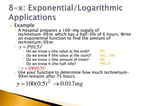 PPT - Chapter 8-x Applications of Exponential and Logarithmic Functions ...