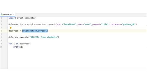 Image result for Python SQL Connectivity Sample Code
