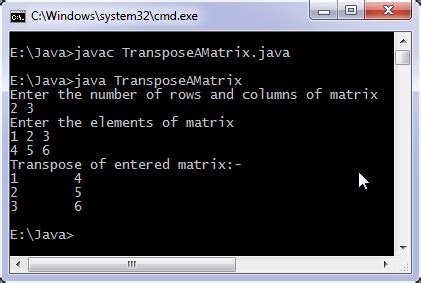 Image result for Transpose Matrix Java