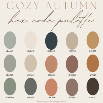 Toradh íomhá ar Neutral Fall Color Palette Hex Codes