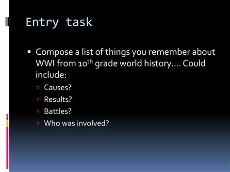 Image result for Entry Task Slide