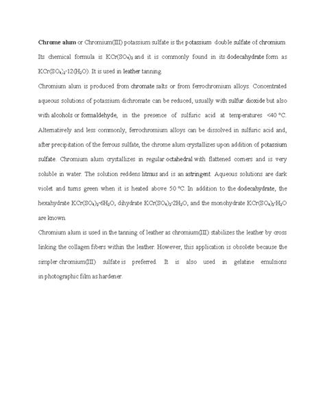 Image result for Chrome Alum Process Short Notes