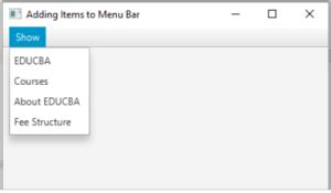 Menubar JavaFX に対する画像結果