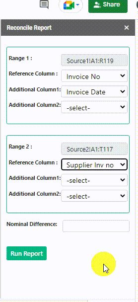 Reconcile Discrepancy Report に対する画像結果