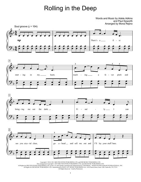 Rolling in the Deep Clarinet Sheet Music に対する画像結果