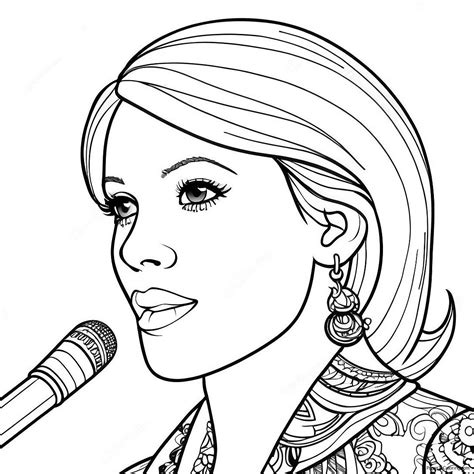 Coloring Pages Beautiful Singer に対する画像結果