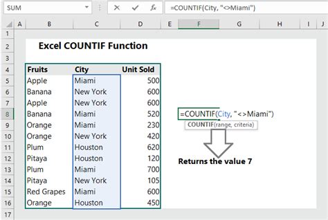Excel Countif Function Examples に対する画像結果