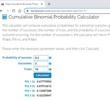 Image result for Binomial Probability Calculator