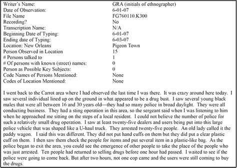 Image result for Scientific Field Research Note Example