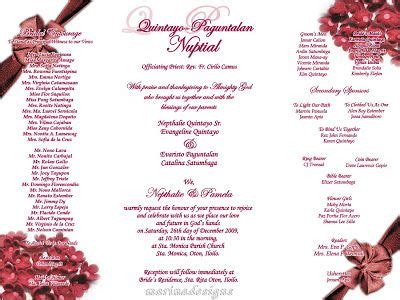 Image result for Wedding Invitation Sample with Program