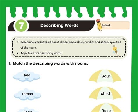 Worksheet for Class 2 Hindi Grammar Adjective に対する画像結果