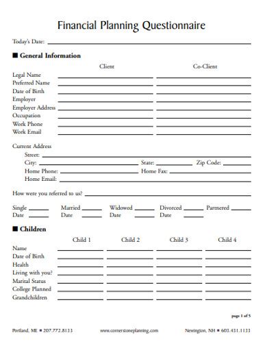 Image result for Financial Advisor Questionnaire Intake Form