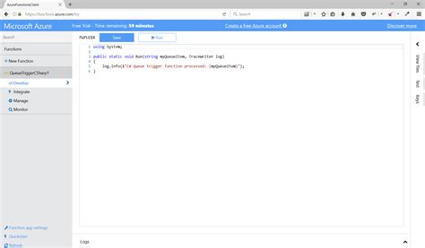 Toradh íomhá ar Azure Functions Tools