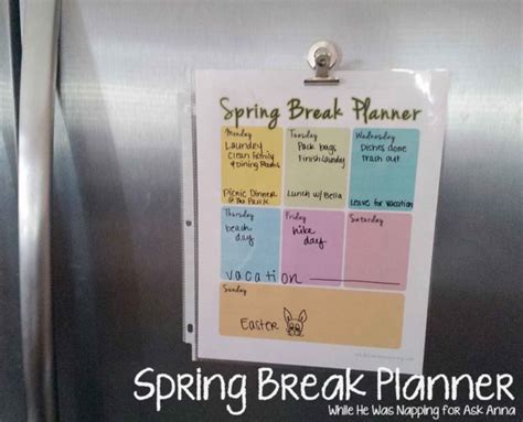 Image result for Spring Break Planner