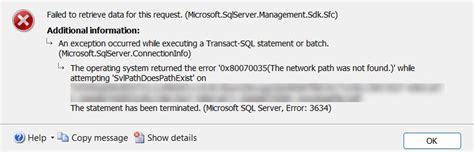Attach Database Error に対する画像結果