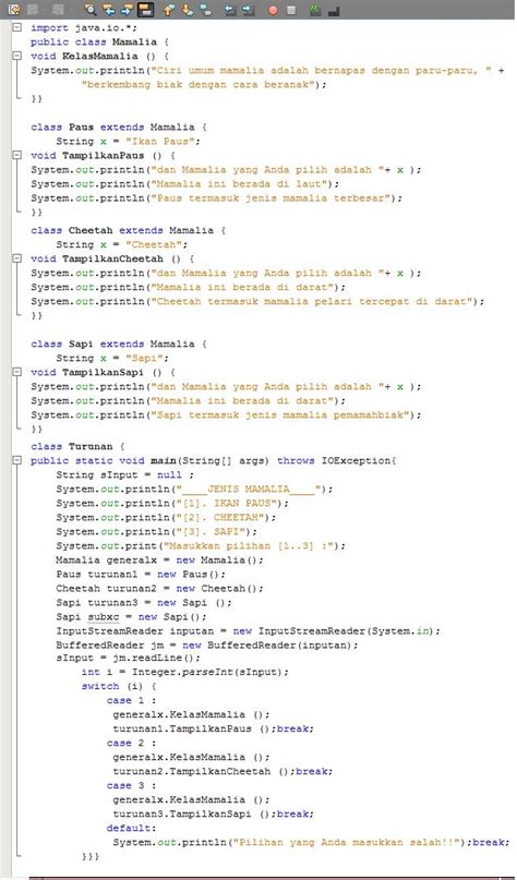 Contoh Inheritance Java に対する画像結果
