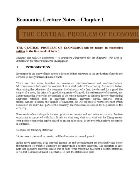 Image result for Economic Lecture Notes