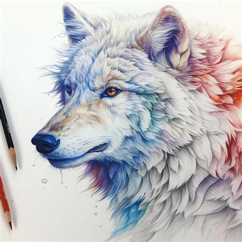 87,000+ Colored Pencil Sketch A Wolf Pictures