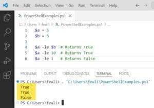 Image result for Less than in PowerShell