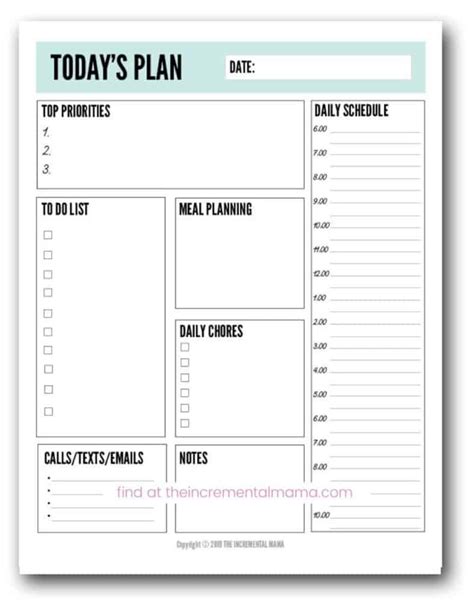 Image result for Very Basic Daily Planner Printable