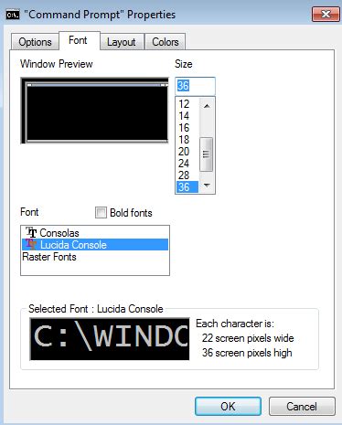 Command-Prompt Change Font Example కోసం చిత్ర ఫలితం