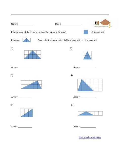 Finding Area of Triangle and Rectangle Worksheet-এর ছবি ফলাফল