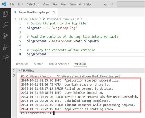 Toradh íomhá ar User Log PowerShell