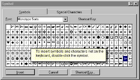 Image result for Symbol Dialog Box