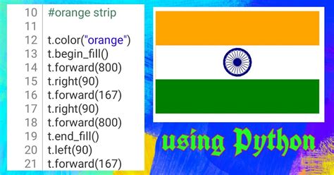 Afbeeldingsresultaten voor How to Draw Flowing Indian Flag Using Python Turtle