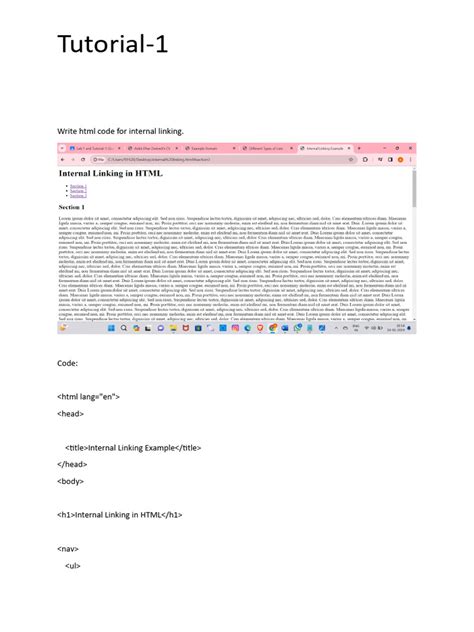Image result for How to Use Internal Hyperlink in HTML Code