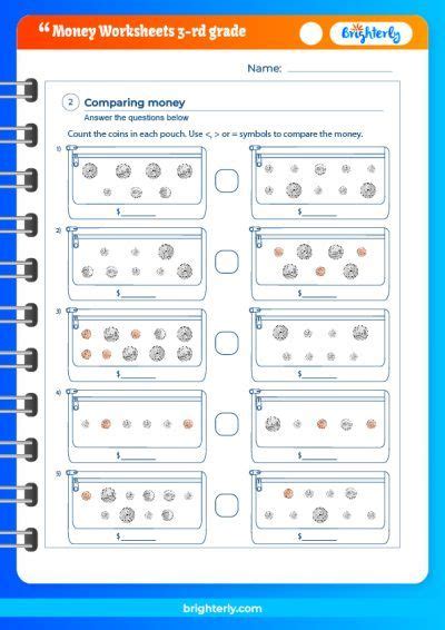 Toradh íomhá ar Counting Money Worksheets 3rd Grade Answer Key