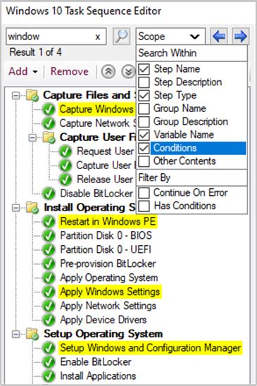 Toradh íomhá ar Task Sequence Editor UI
