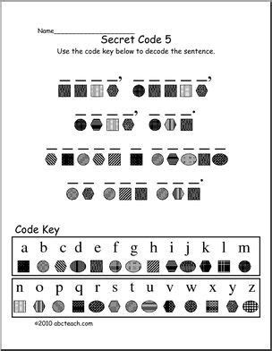Decoding Secret Code 5 (elem) - Fun secret code activity. Match symbols ...