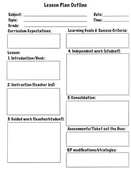 Ontario Lesson Plan Example に対する画像結果