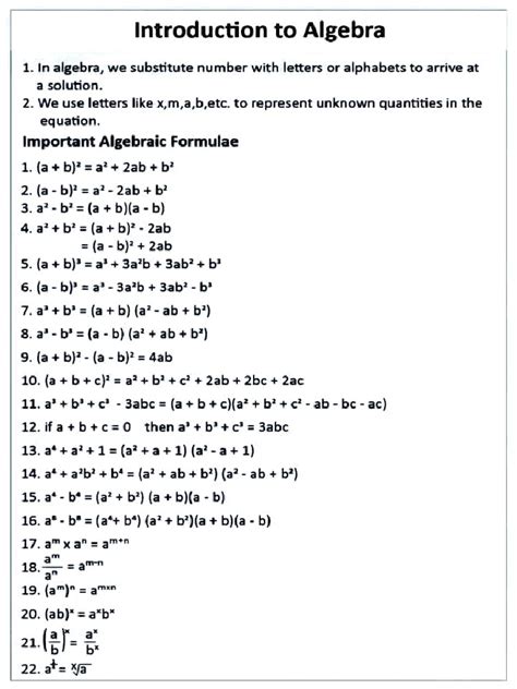 Image result for Formula of Algebra