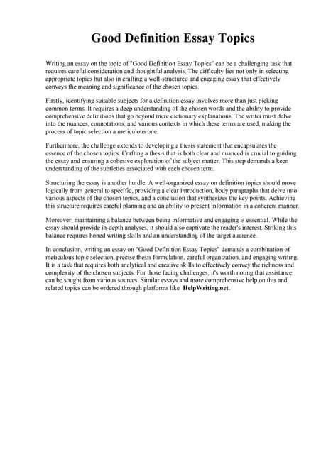Image result for Definition Essay Topic Examples
