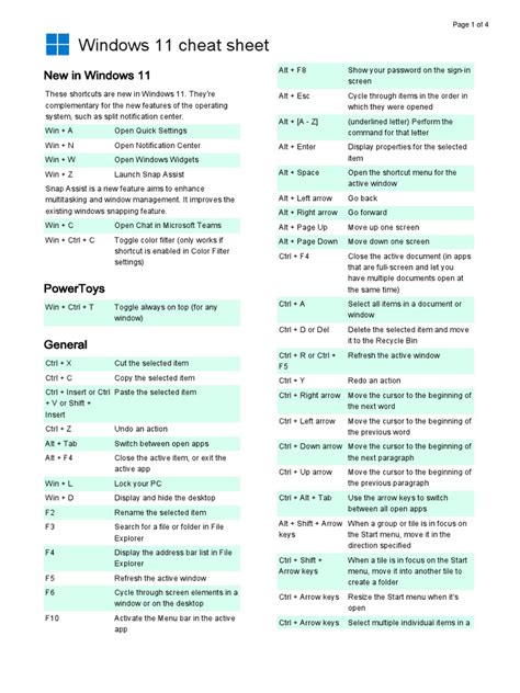Image result for All Windows Keybinds Cheat Sheet