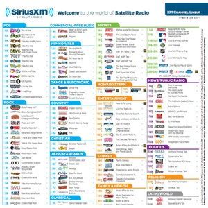 Image result for XM Radio Channel Guide. Printable