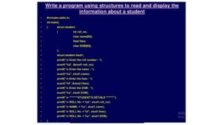 Toradh íomhá ar Four Structure C Programming