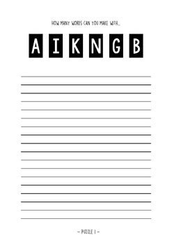 Image result for Printable Random Word Sheet