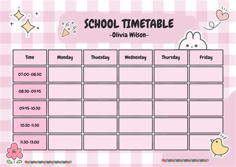Image result for Easy Drawable Timetable Design