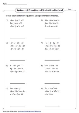 Image result for Three Variable Systems Worksheet