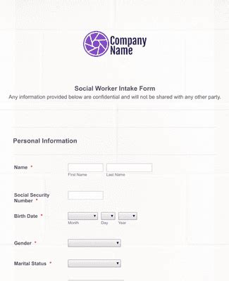 Afbeeldingsresultaten voor Social Work Intake Form
