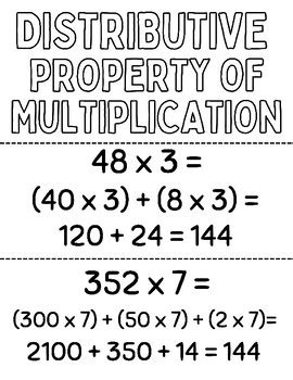 Image result for Distributive Property of Multiplication Anchor Chart 3rd Grade