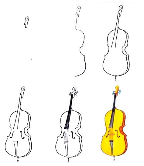 Toradh íomhá ar Simple Line Drawing of Cello