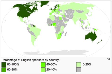 Image result for Map of Countries That Speak English