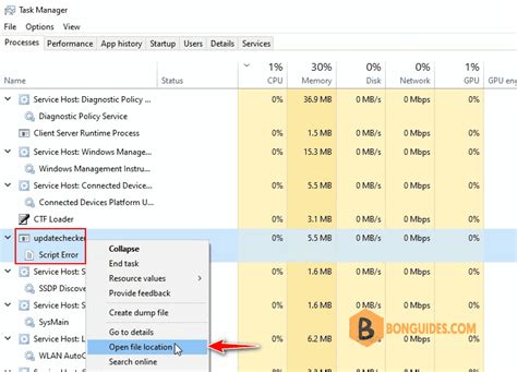 Toradh íomhá ar Script Error in Windows 10