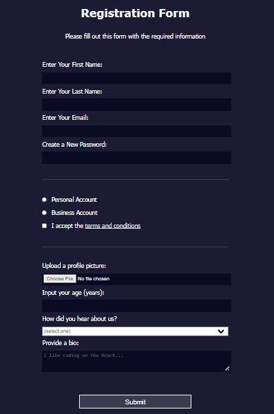 Image result for Registration HTML UI GitHub
