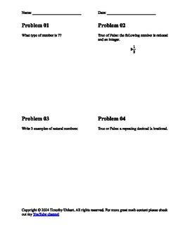 Worksheet On Types of Numbers に対する画像結果